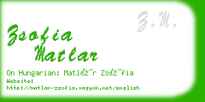 zsofia matlar business card